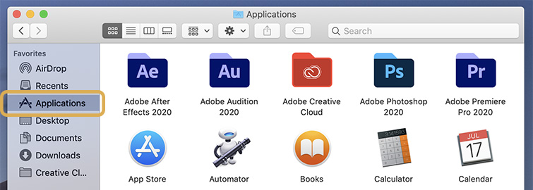 search in adobe for mac